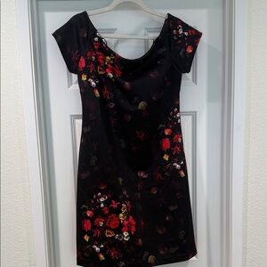 Sam Edelman Black Dress with Red Floral Design